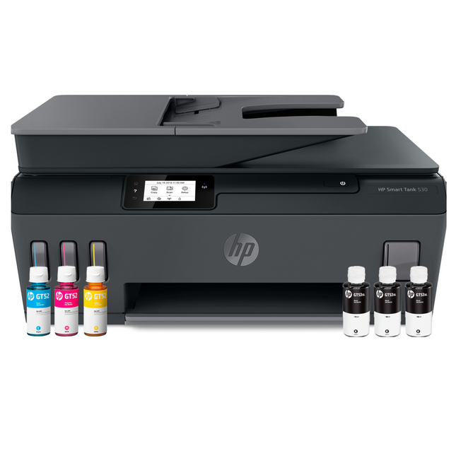 Imprimante HP Smart Tank 530 multifonction couleur WI-FI avec ADF (4SB24A) à réservoir rechargeable