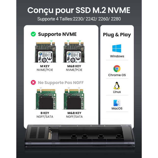 Boitier Disque Dur Ugreen Nvme M2 (10902)