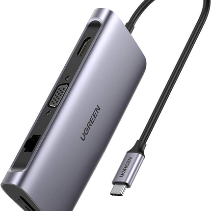 Adaptateur UGREEN USB type-C 9-in-1 USB Type C to 4K HDMI Multiport Adapter Dock + VGA (40873)