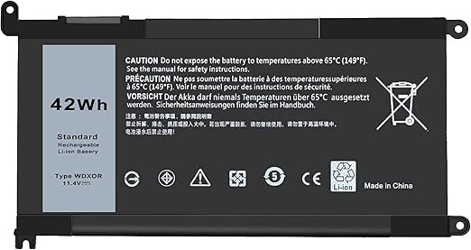 Batterie Dell Latitude 3480 3580 3189 3379 Inspiron 15 5565 5567 5568 5578 5579 7560 7570 7573 7579 7580 7569 Vostro 5468 5568 WDX0R